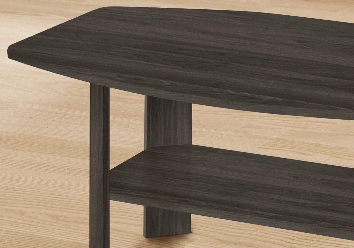 Coffee table in dark oak finish from Unique Piece Furniture, 3-piece table set on Tampa Home & Garden Store