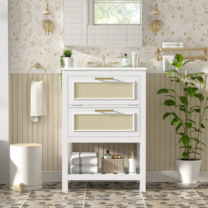 Modern Vanity With Integrated Sink and Cabinet