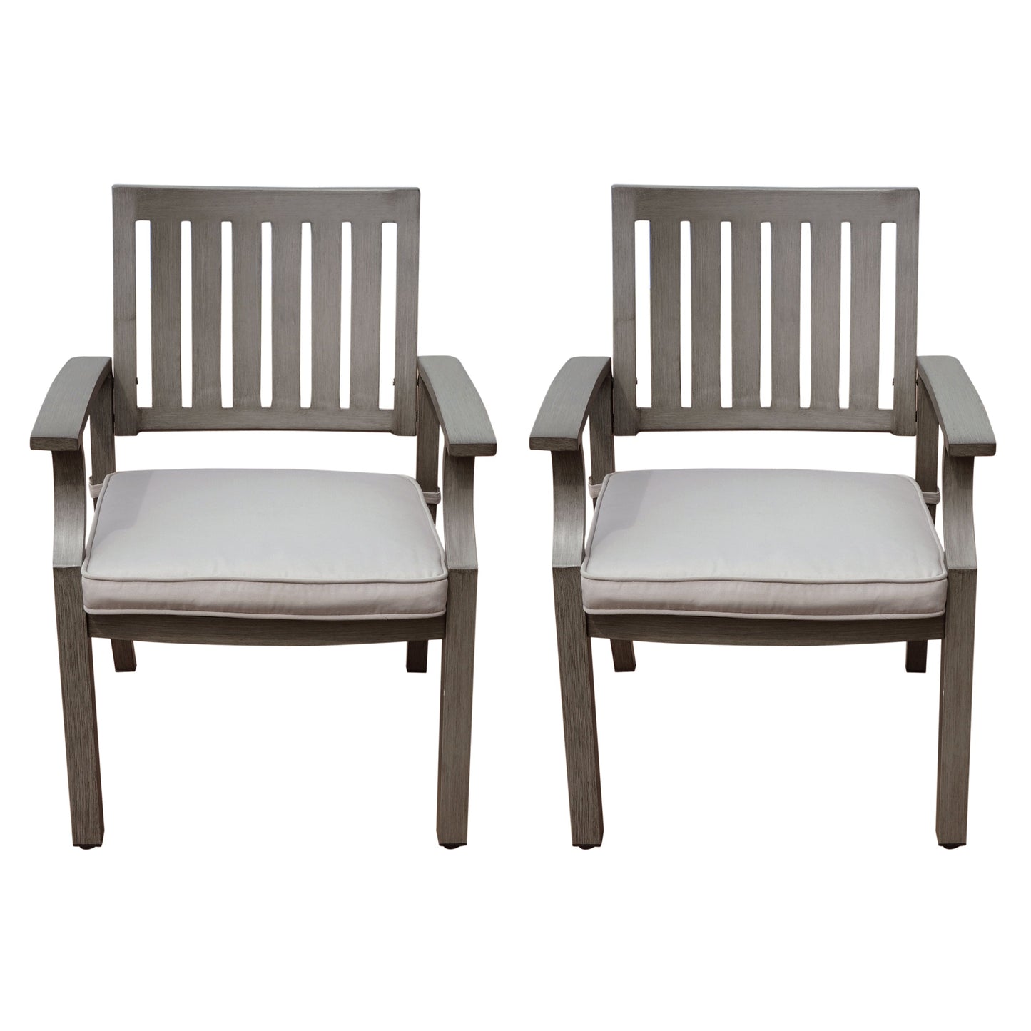 Outdoor Aluminum Dining Chair and Cushion Set 2