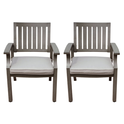 Outdoor Aluminum Dining Chair and Cushion Set 2