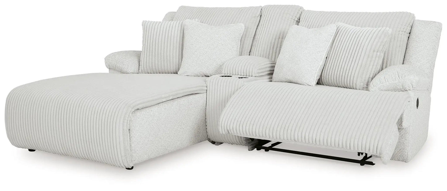Top Tier Corduroy Reclining Sectional with Chaise