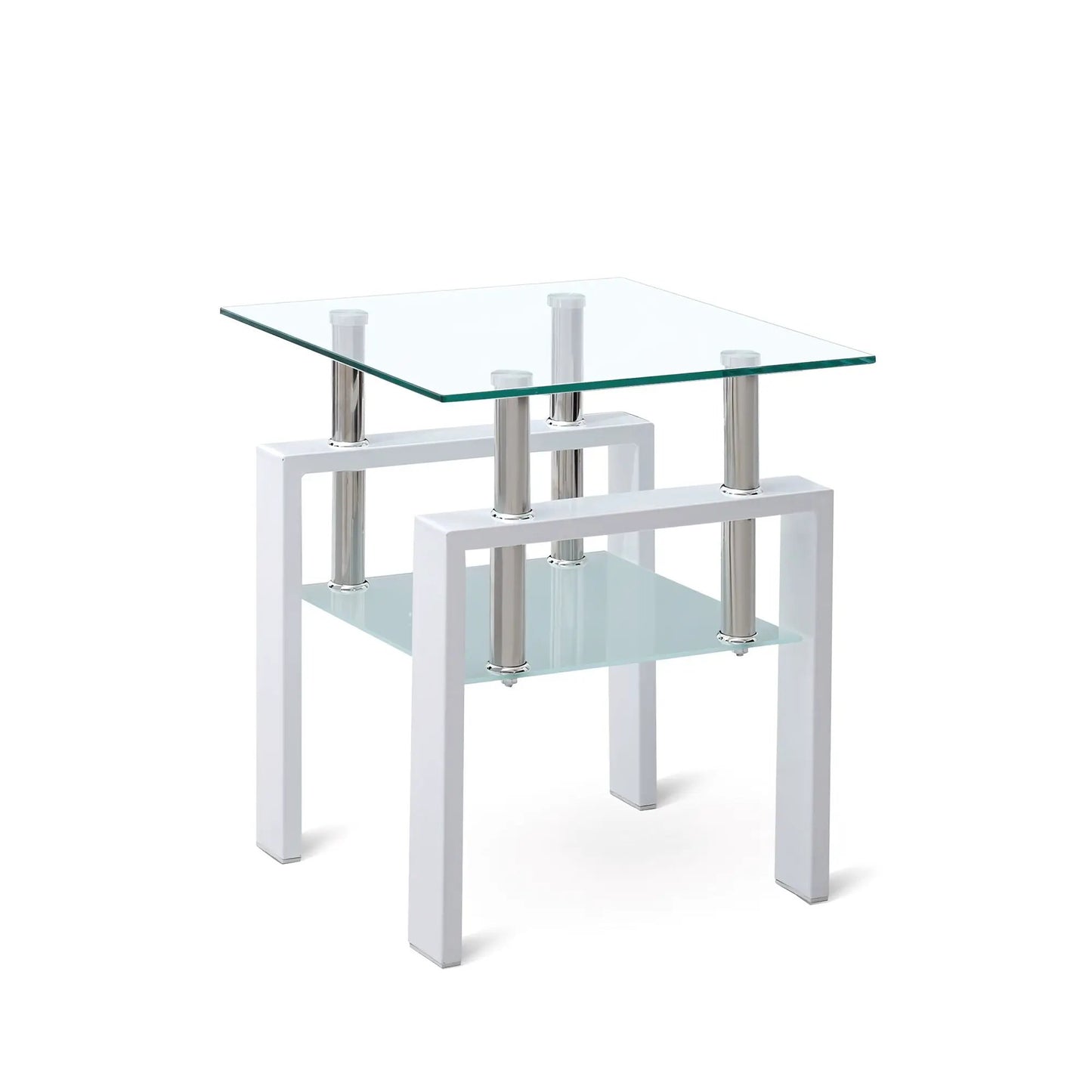 Tempered Glass Table With Storage For Living Room
