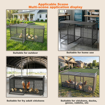 Chicken cage breeding coop by HouseOfZazla black silver mesh panels outdoor use on Tampa Home & Garden Store