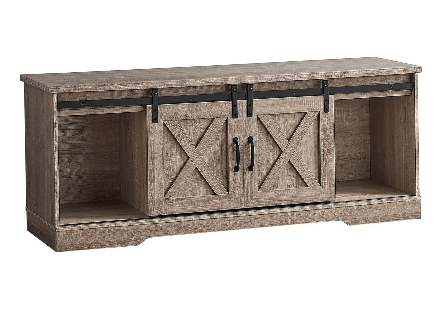 Farmhouse TV Stand Sliding Barn Doors Storage