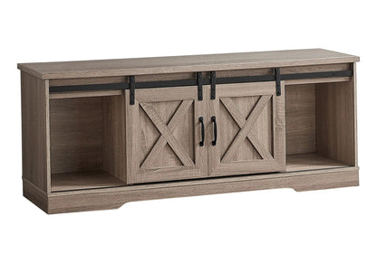 Farmhouse TV Stand Sliding Barn Doors Storage