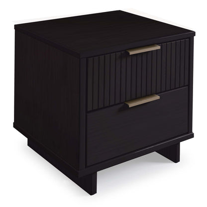 Granville Nightstand with 2 Drawers in dark espresso solid wood with brass pulls on Tampa Home & Garden Store