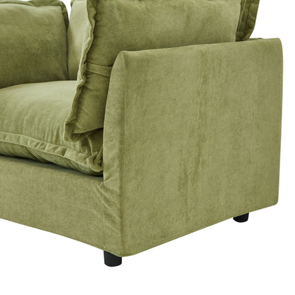 Modern Fabric Armchair with a Movable Ottoman