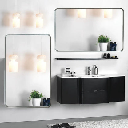 Rounded Corner Bathroom Mirror With Wall Mount