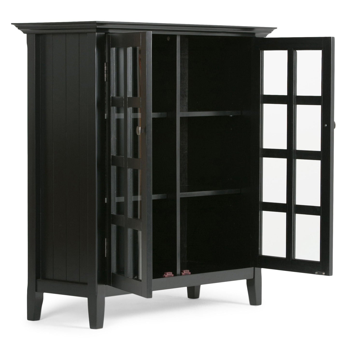 Acadian medium storage cabinet black glass-front accent cabinet by HouseOfZazla on Tampa Home & Garden Store