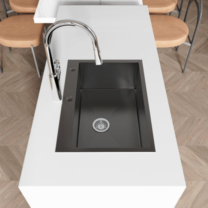 HouseOfZazla stainless steel kitchen sink 27x19 single bowl on Tampa Home & Garden Store