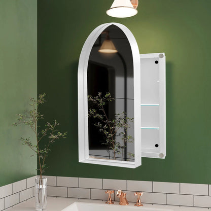 Arched Recessed Medicine Cabinet with Mirror