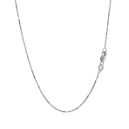 14k White Gold Classic Box Chain Necklace 0.7mm with lobster clasp by Bids.com on Tampa Home & Garden Store