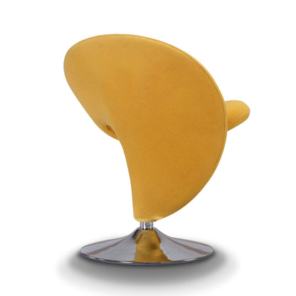 Swivel lounge chair mustard yellow wool blend upholstery with chrome base on Tampa Home & Garden Store