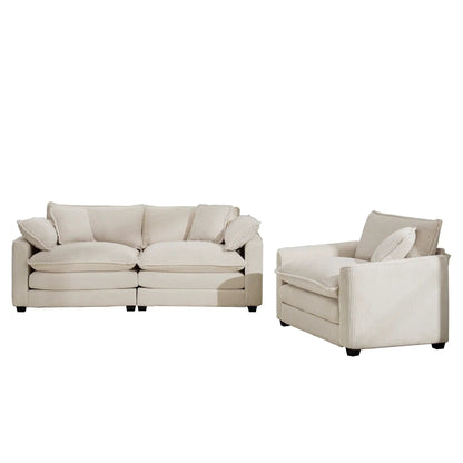 Elegant Sectional Sofa Set with Deep Seats