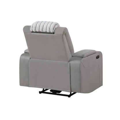 Duran power recliner with power headrest in gray leather by Unique Piece Furniture on Tampa Home & Garden Store