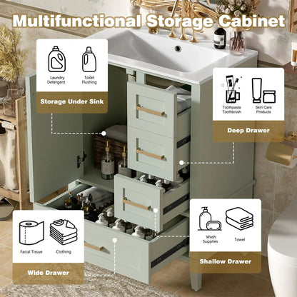 Bathroom Vanity With Sink Solid Wood Cabinet