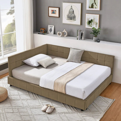 Upholstered Bed Frame with Tufted Backrest