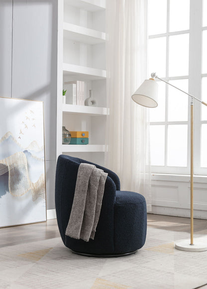 Teddy Fabric and Swivel Barrel Accent Chair