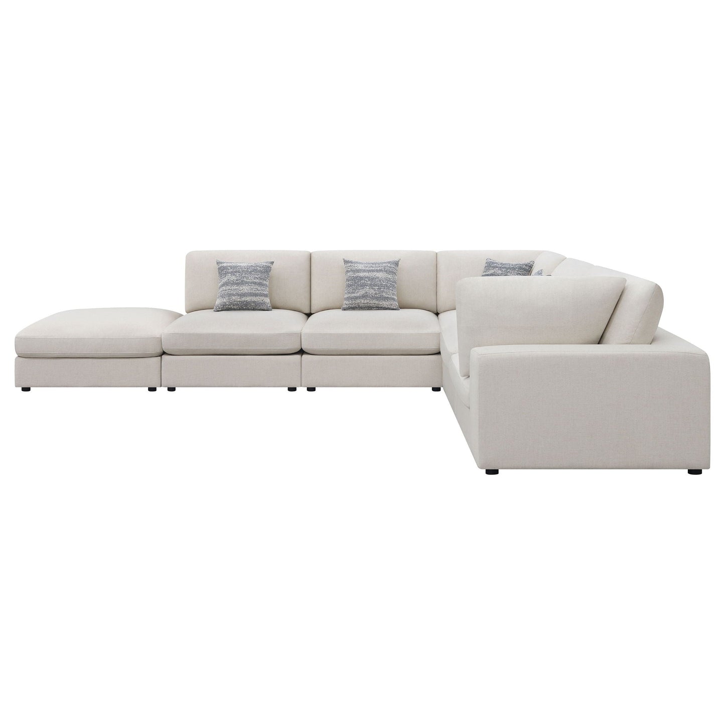 Rhette Upholstered Sectional 2-piece sofa and chaise in beige fabric by HouseOfZazla on Tampa Home & Garden Store
