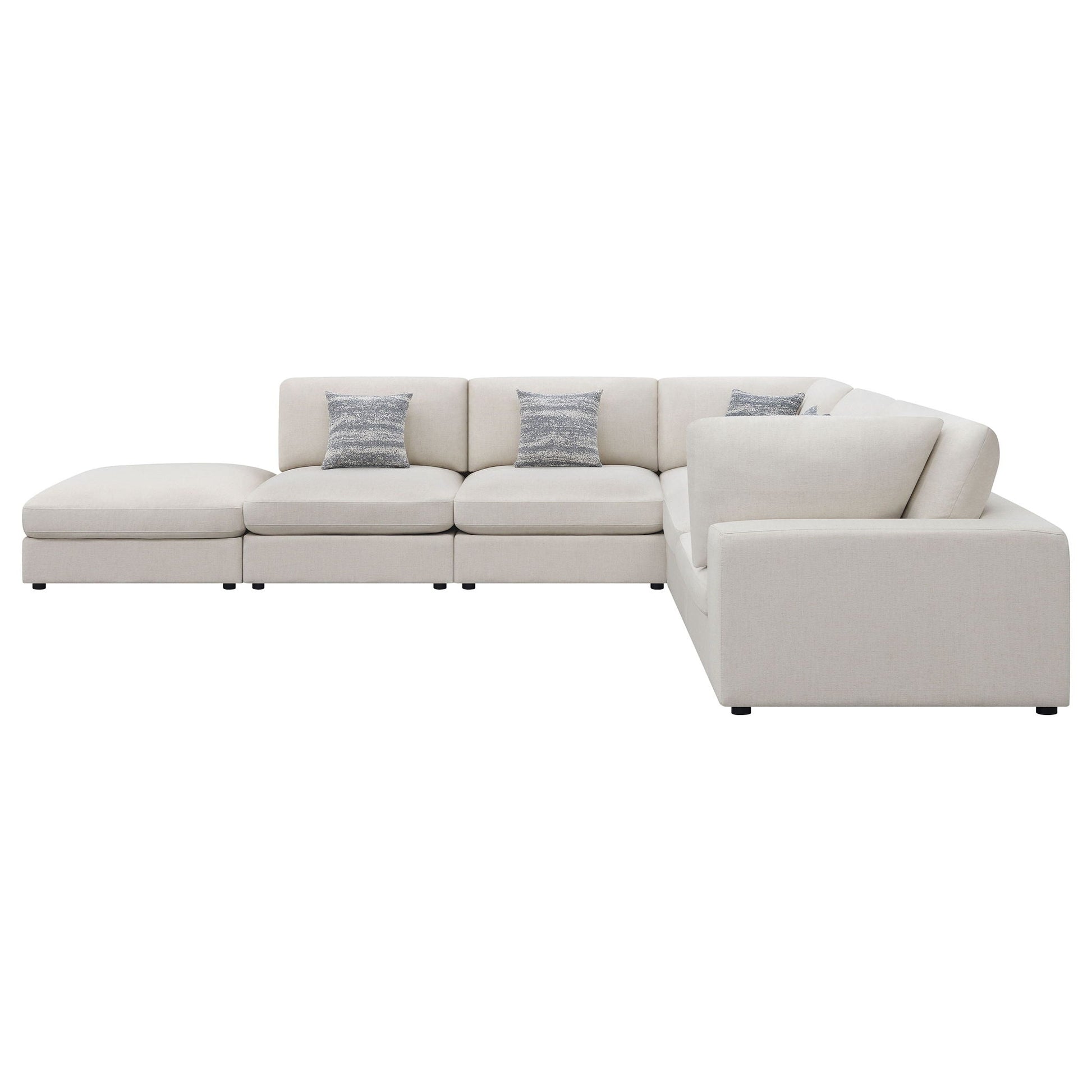 Rhette Upholstered Sectional 2-piece sofa and chaise in beige fabric by HouseOfZazla on Tampa Home & Garden Store