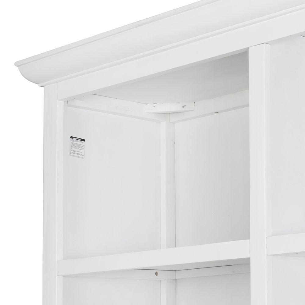 French Country Acacia Bookcase white finish by HouseOfZazla, ample storage on Tampa Home & Garden Store