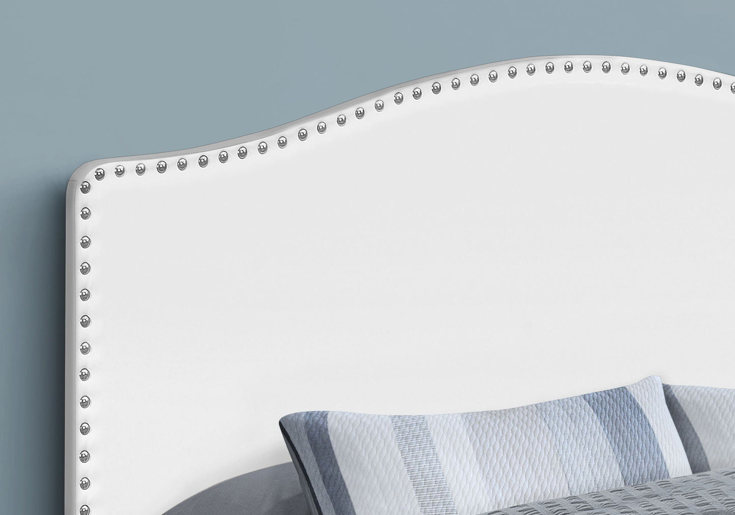 Modern White Arched Queen Upholstered Headboard