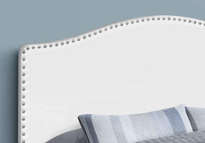 Modern White Arched Queen Upholstered Headboard