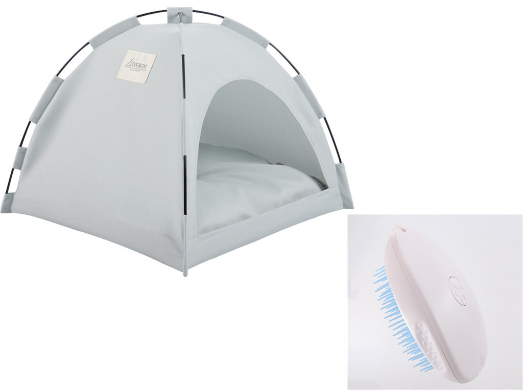 Cat tent with cooling mat and cushion in gray; blue brush included Sell My Stuff on Tampa Home & Garden Store