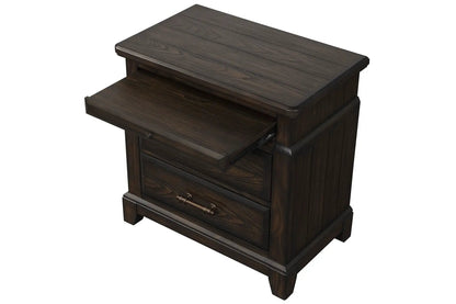 2 Drawer Nightstand With Mahogany Finish