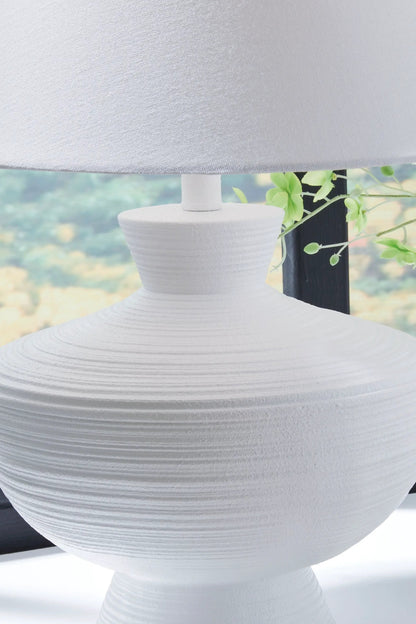 Harelwood Poly Table Lamp in White Finish