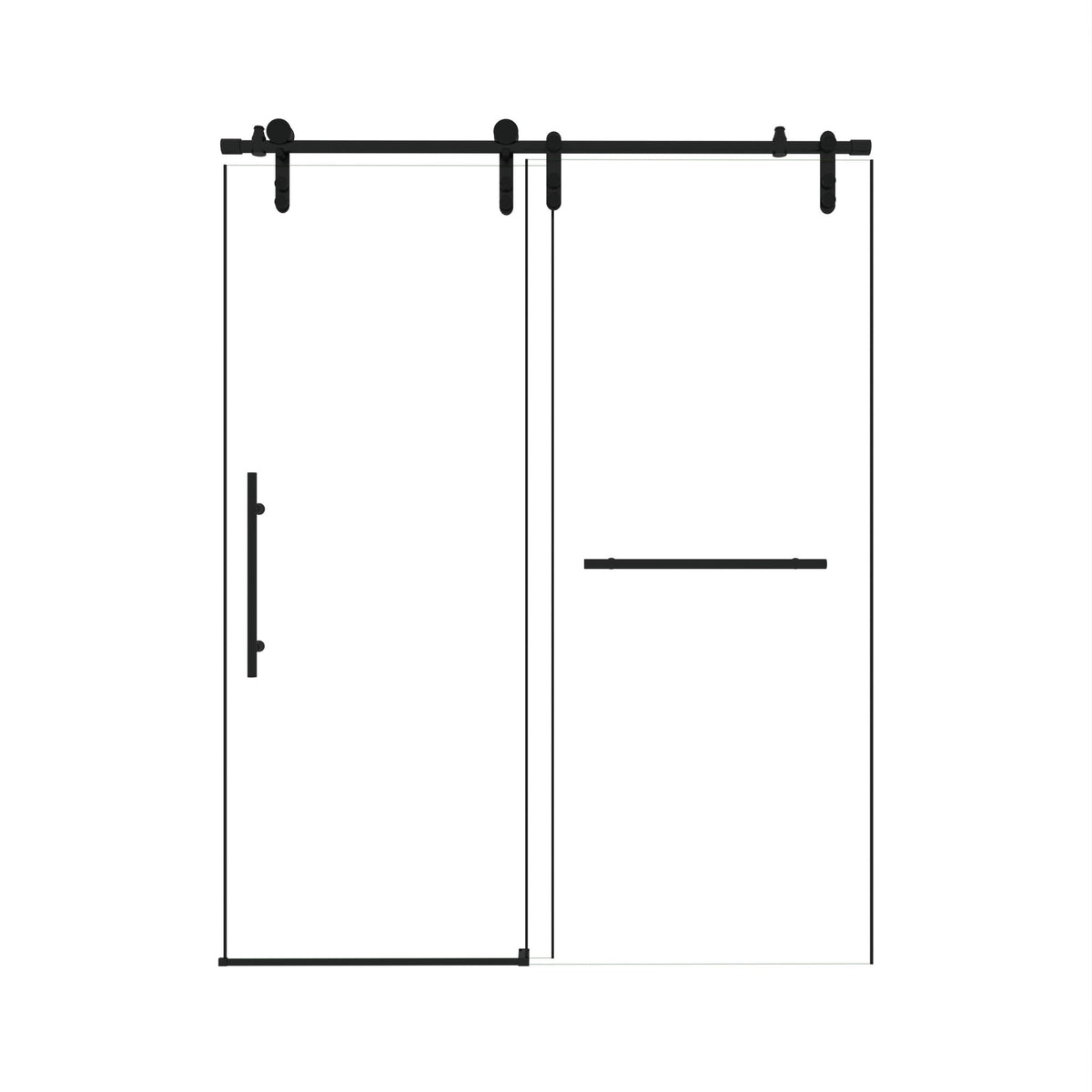 Frameless sliding bathtub door with tempered glass in black finish by HouseOfZazla on Tampa Home & Garden Store