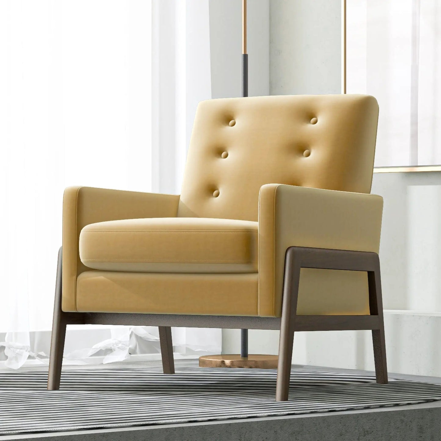 Cole Solid Wood Lounge Chair Mid Century Modern
