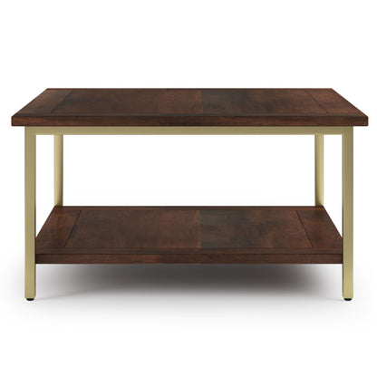 Handcrafted Mango Wood Coffee Table with mango top and gold-tone frame HouseOfZazla on Tampa Home & Garden Store