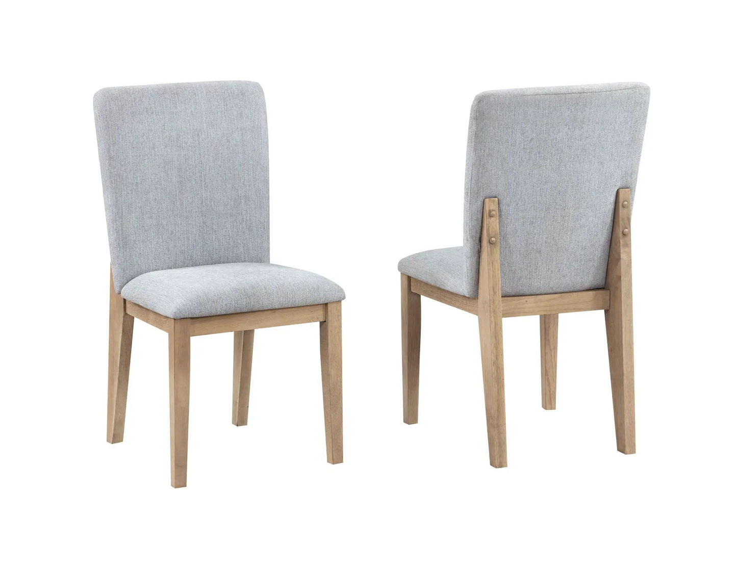 Caspian Oak Finish Dining Chair Gray Set of 2