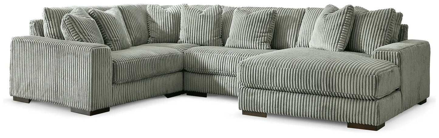 Lindyn Sectional Sofa with Cord Upholstery