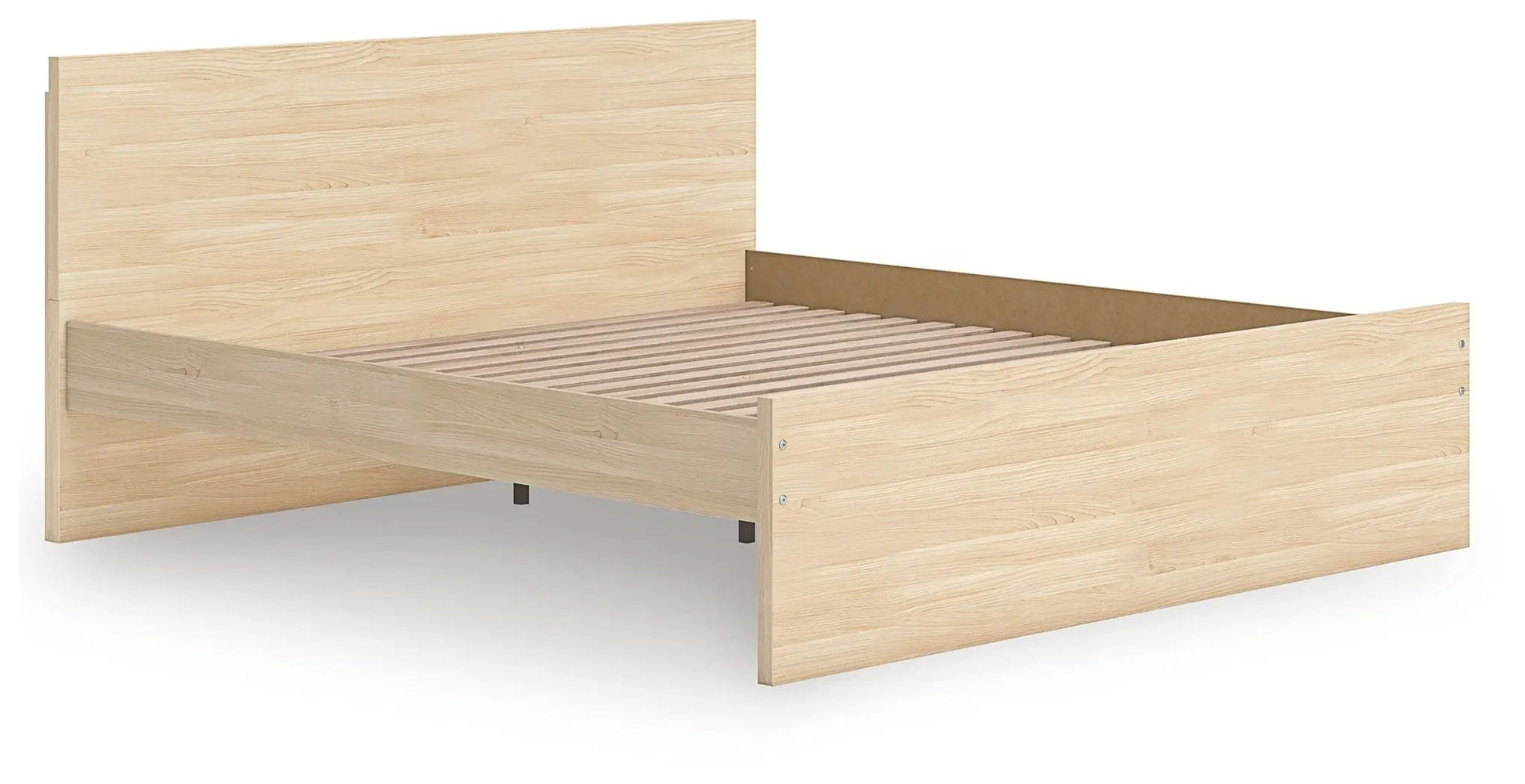 Onita Panel Platform Bed storage bed in natural oak veneer Unique Piece Furniture on Tampa Home & Garden Store