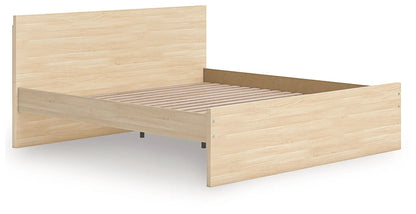 Onita Panel Platform Bed storage bed in natural oak veneer Unique Piece Furniture on Tampa Home & Garden Store