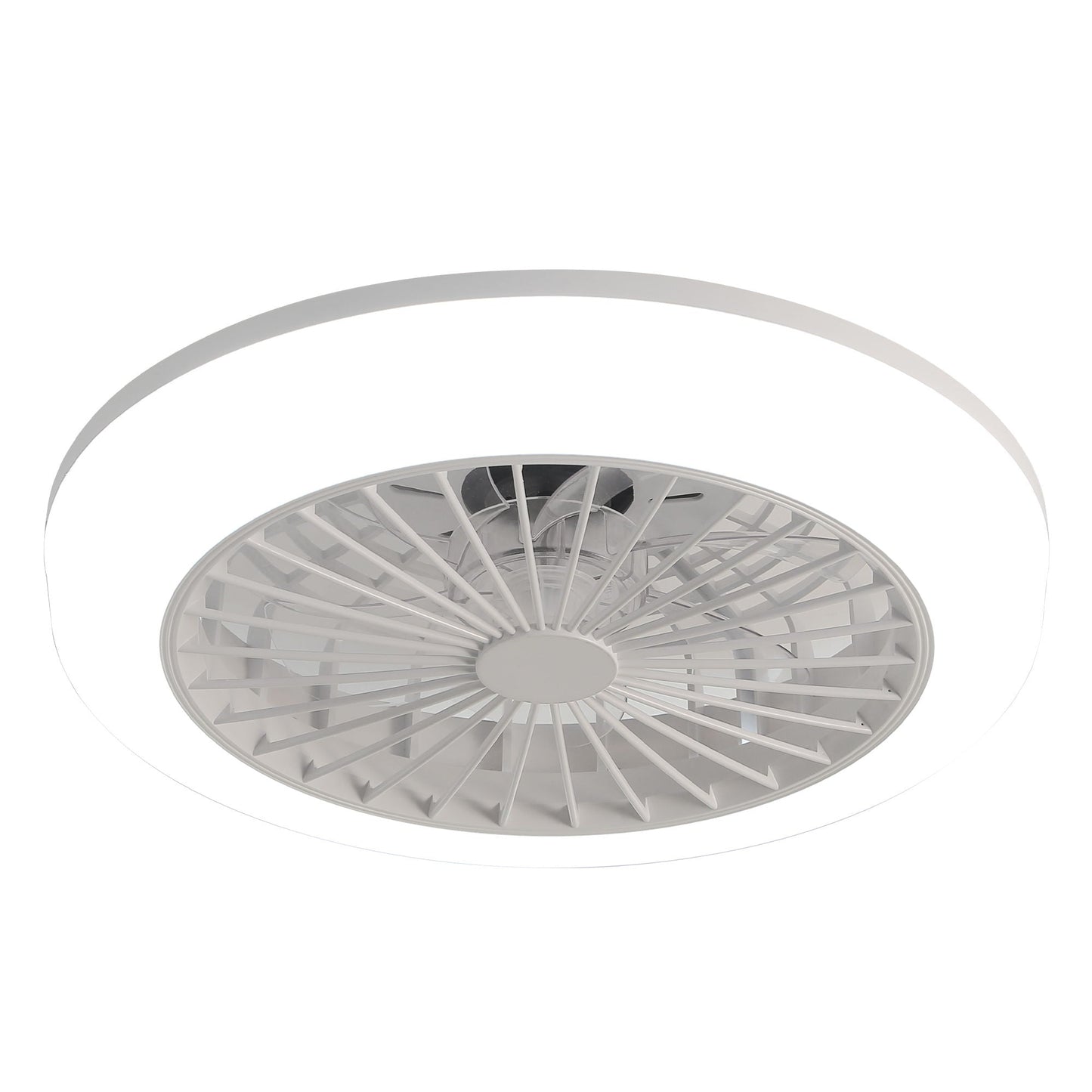 Bladeless ceiling fan with light in white circular ring design on Tampa Home & Garden Store