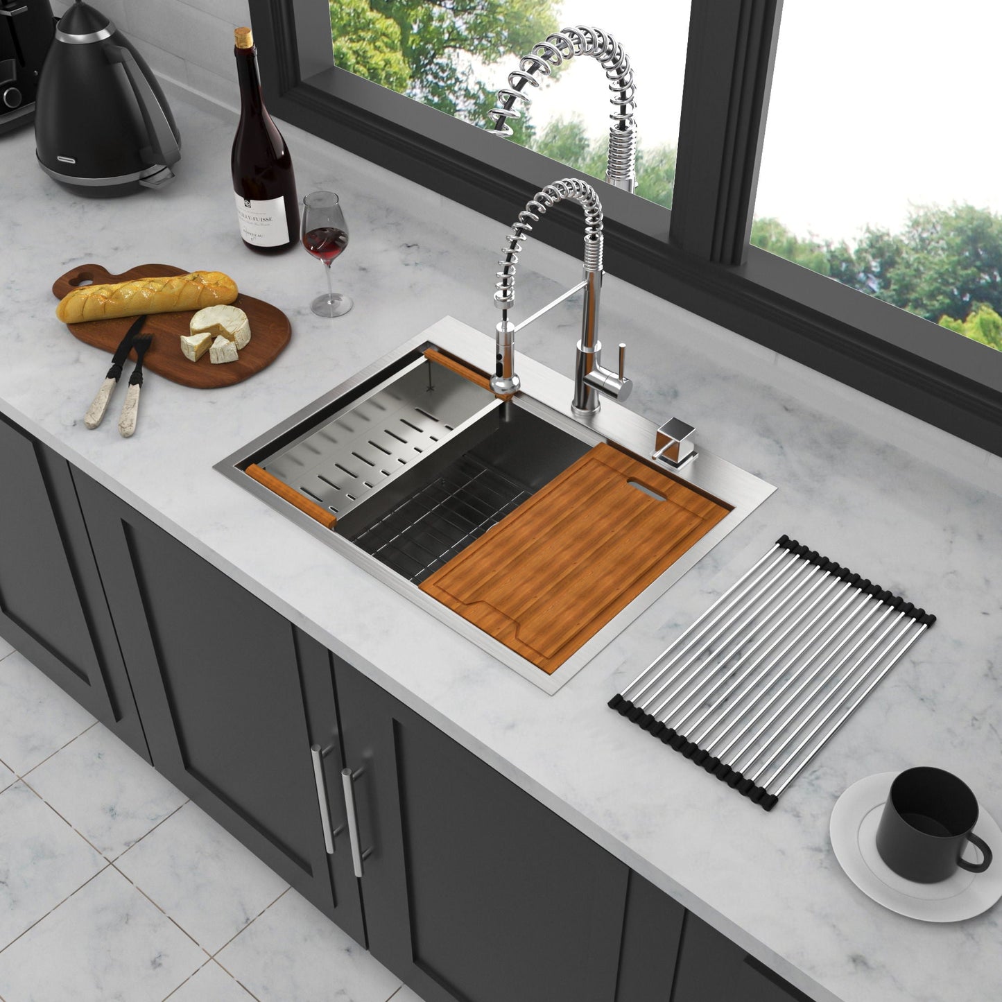 Drop In Kitchen Sink Stainless Steel Workstation