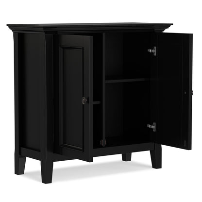 Amherst handcrafted low storage cabinet by HouseOfZazla in black finish, accent cabinet on Tampa Home & Garden Store