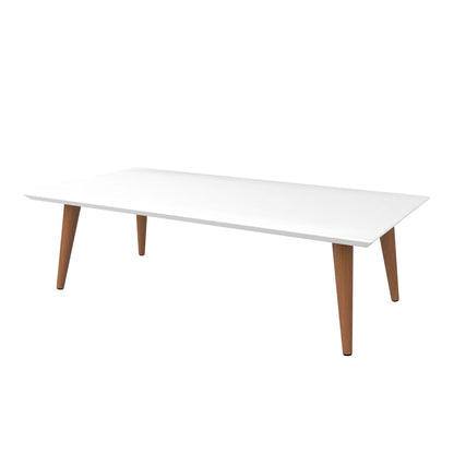 White lacquered coffee table with solid wood legs, modern design by HouseOfZazla on Tampa Home & Garden Store