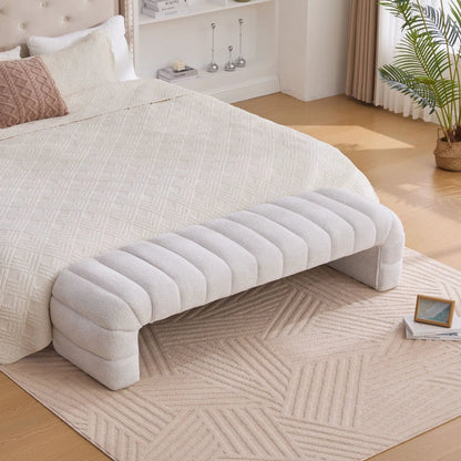 Modern Upholstered Bed Bench with Channel Tufted