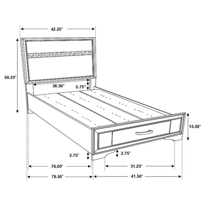 Annie 4-Piece Bedroom Set by HouseOfZazla bed frame with paneled headboard and drawer on Tampa Home & Garden Store