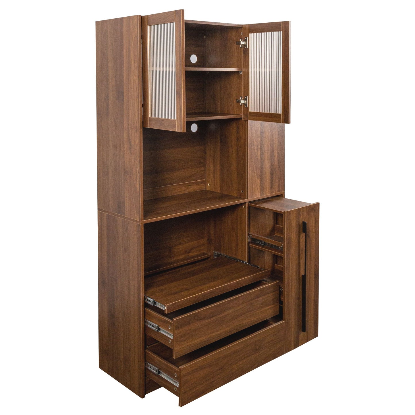 Tall Kitchen Pantry Cabinet and Microwave Stand
