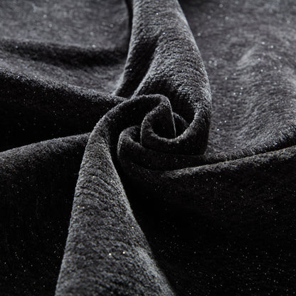 Modern oversized modular sectional sofa velvet upholstery close-up in charcoal black on Tampa Home & Garden Store