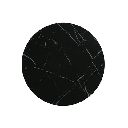 Outdoor Lightweight Concrete Side Table round black surface with white veining on Tampa Home & Garden Store
