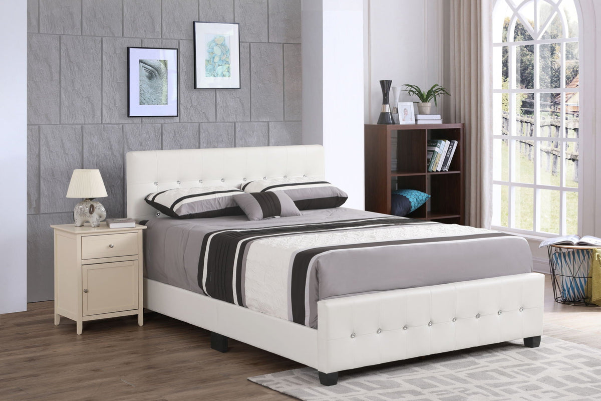 Stylish Transitional Bed white upholstered bed with tufted headboard by HouseOfZazla on Tampa Home & Garden Store