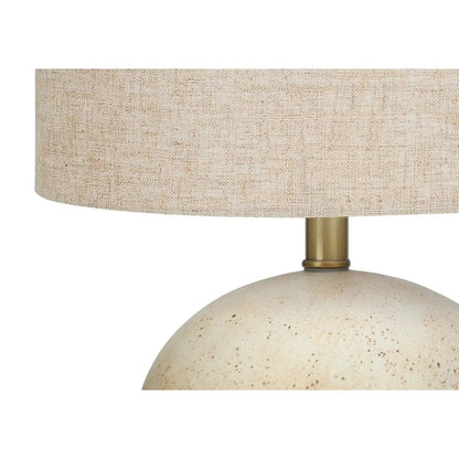 Table lamp Unique Piece Furniture with speckled ceramic base and beige linen shade on Tampa Home & Garden Store