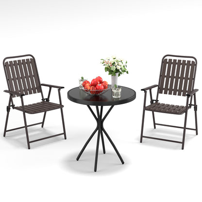 3 Piece Outdoor Patio Furniture and Glass Table
