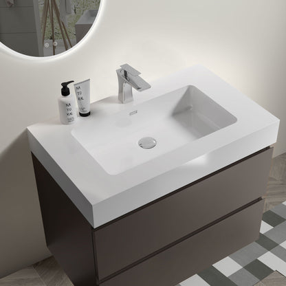Alice Bathroom Vanity With Sink by HouseOfZazla, white gloss with chrome faucet on Tampa Home & Garden Store